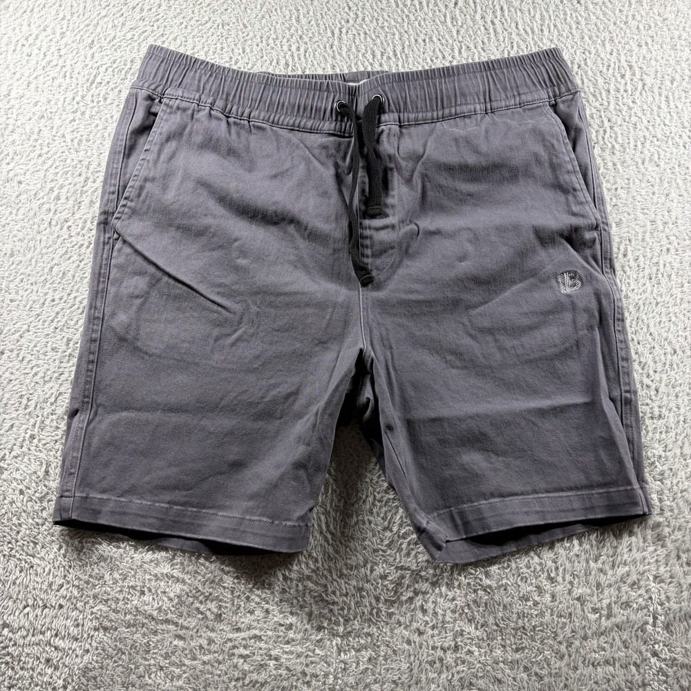 Beachly Shorts Mens 32 Gray Elastic Waist 7" Inseam Coastal Beach Surf Skate